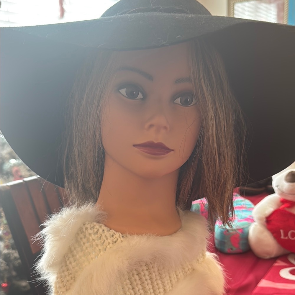 Chic Black Wide-Brim Hat by collection eighteen